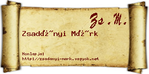 Zsadányi Márk névjegykártya