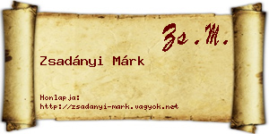 Zsadányi Márk névjegykártya